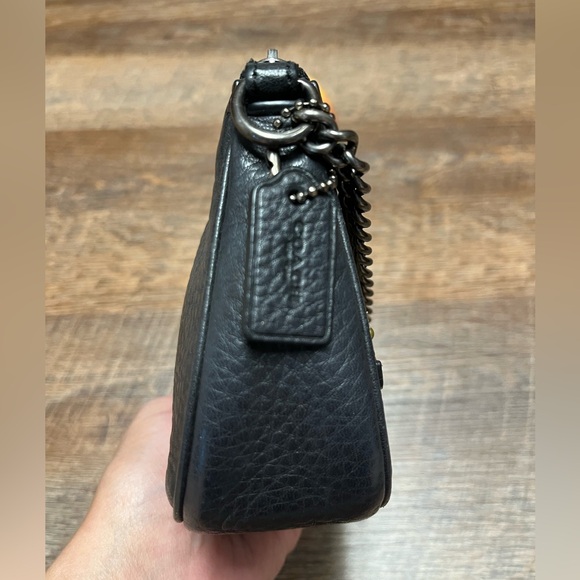 Coach Black Leather Floral Nolita 19 - Picture 8 of 13